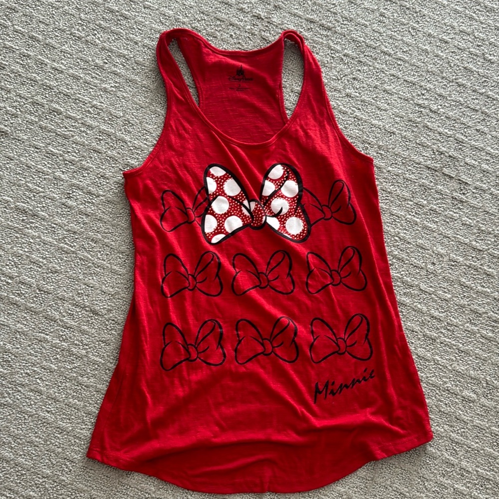 Disney Parks Women's Minnie Mouse Tank Top Red Small
